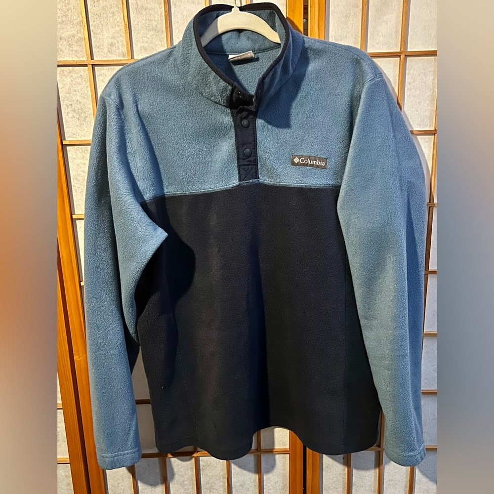 Columbia Fleece Men's Size Medium Pullover with Snaps